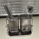 Organizador de Talheres com Cesto para Drenagem em Inox-TidyCutlery Inox