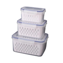 Kit Potes de Geladeira com Cesto Drenagem para Frutas e Legumes