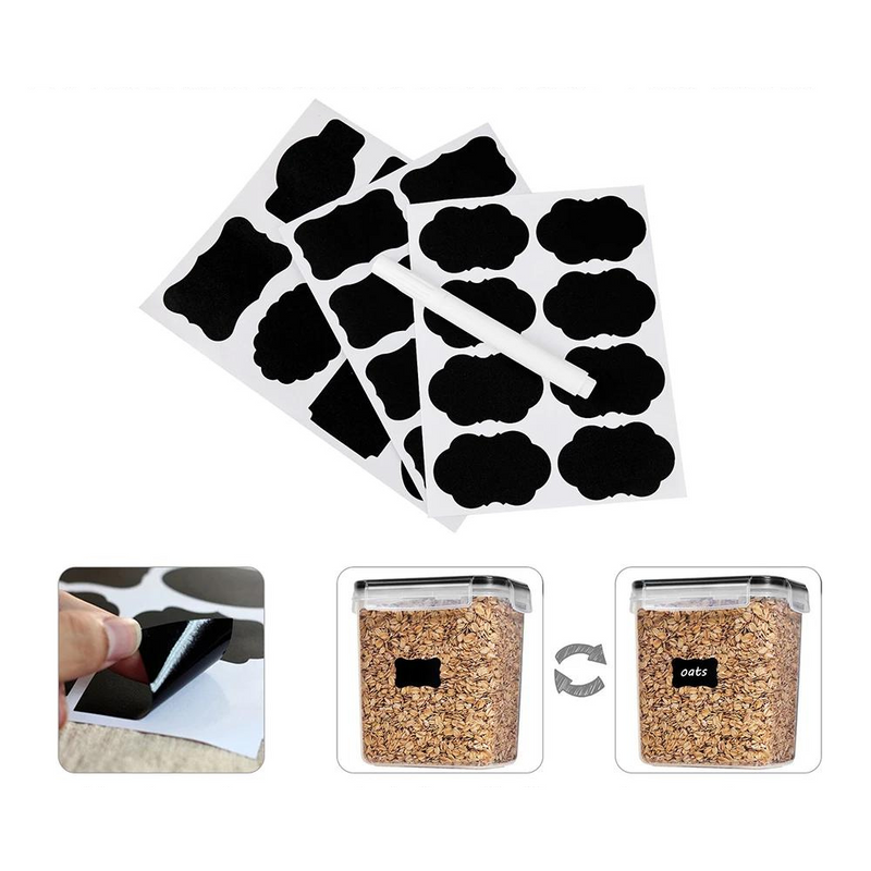 Potes de Armazenamento Hermético com Etiqueta e Caneta - OrganizaPotes