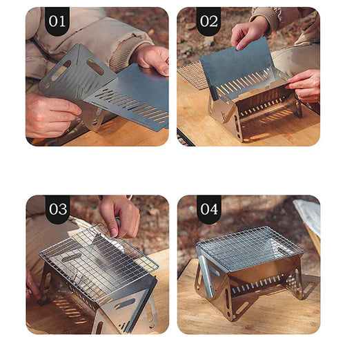 Churrasqueira Portátil Multifuncional em Aço Inoxidável -Master Grill
