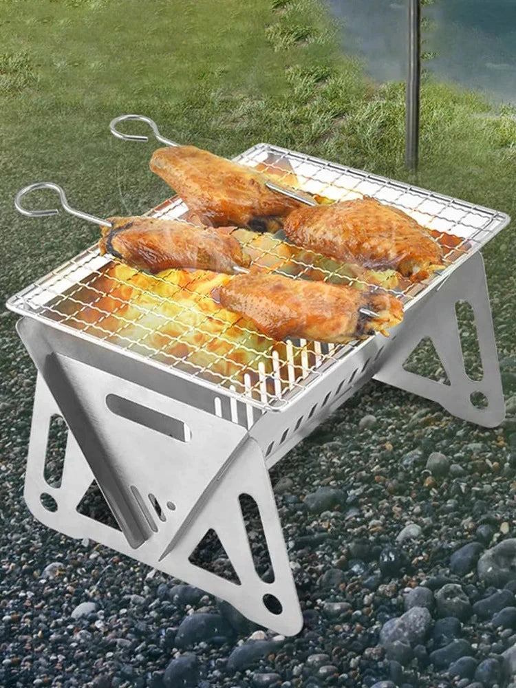 Churrasqueira Portátil Multifuncional em Aço Inoxidável -Master Grill