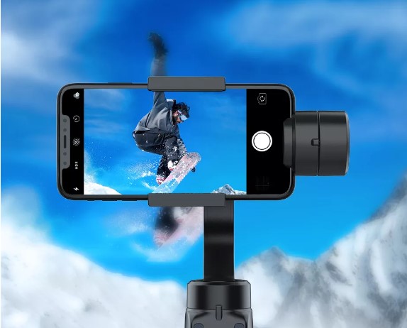 Gimbal Estabilizador de Celular Anti-Vibração Portátil de 3 Eixos - F8 Bluetooth