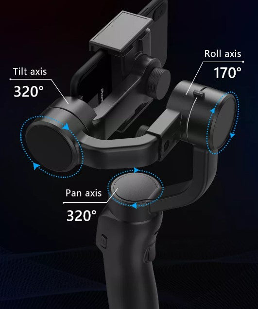 Gimbal Estabilizador de Celular Anti-Vibração Portátil de 3 Eixos - F8 Bluetooth